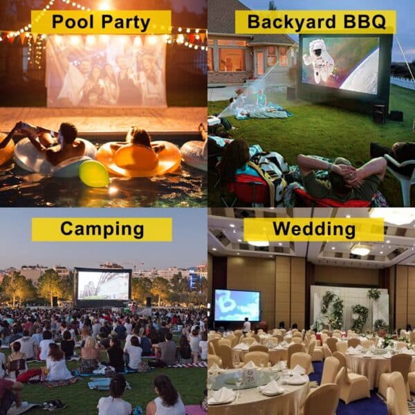 VEVOR Inflatable Movie Screen InflaInflatable Projector Screen for outside with 350W Air Blower Inflatable Screen Oxford Fabric Material Blow Up Screen for Outdoor Movie Supports Front/Rear Projection