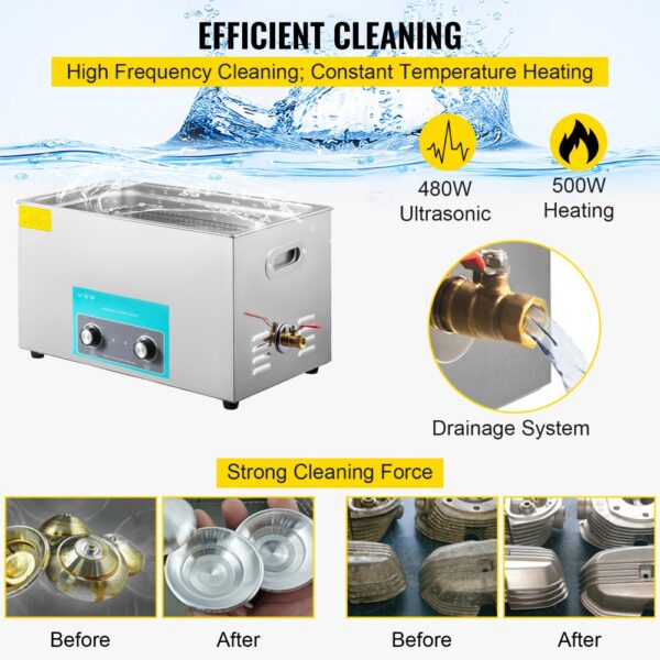 VEVOR Ultrasonic Jewelry Cleaner with Heater Timer for Cleaning Eyeglass Rings