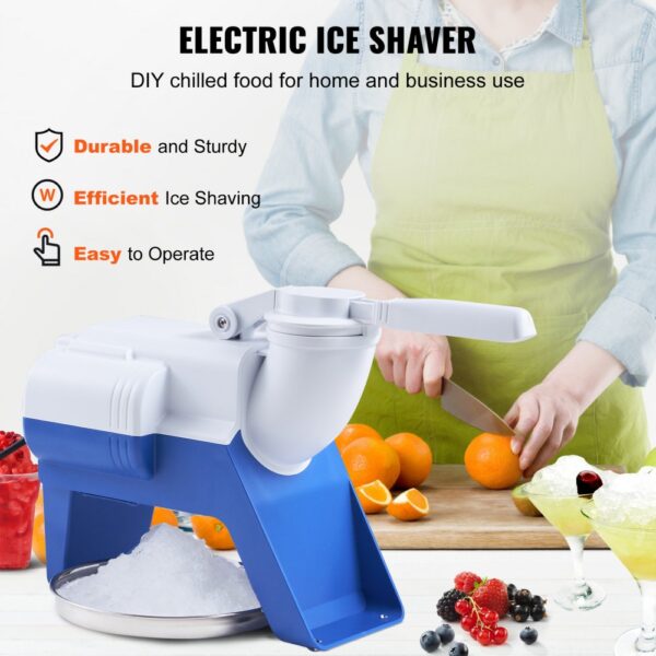 VEVOR Electric Ice Crusher Machine 176LBS/Hr Snow Cone Maker Shaved Ice 180W