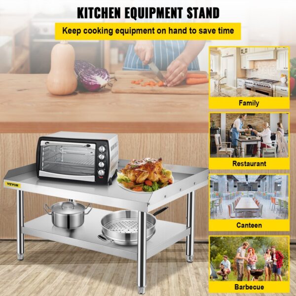 VEVOR stainless steel grill stand with cookware; ideal for family, restaurant, canteen, barbecue.