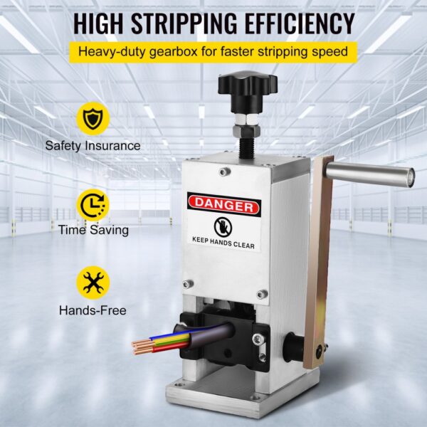 VEVOR wire stripping machine with high stripping efficiency, safety, and hands-free operation.