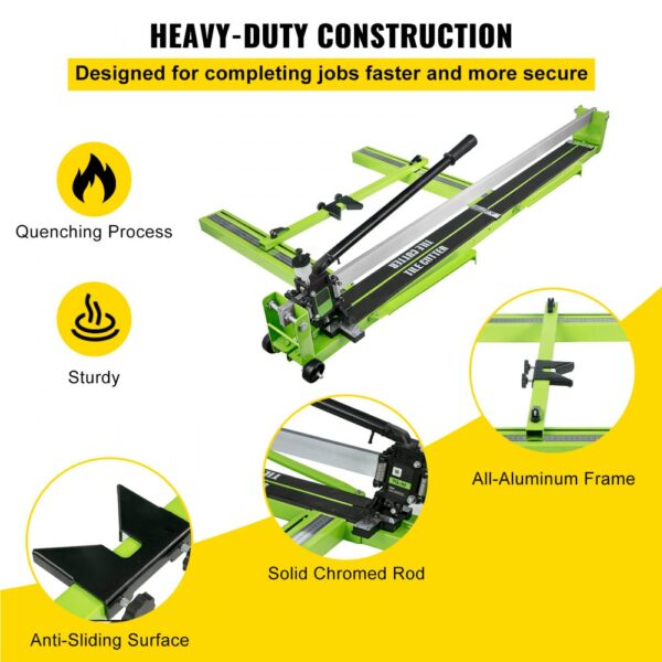 heavy-duty VEVOR tile cutter with anti-sliding surface and solid chromed rod.