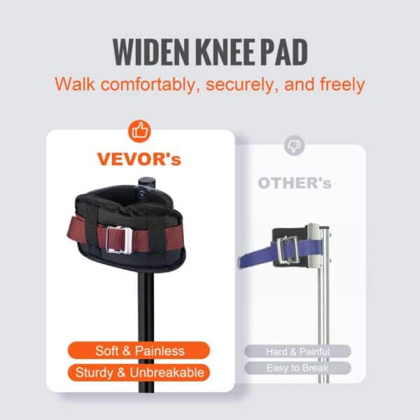 fully adjustable VEVOR drywall stilts; suitable for all heights with multiple levels and 3-position adjust.