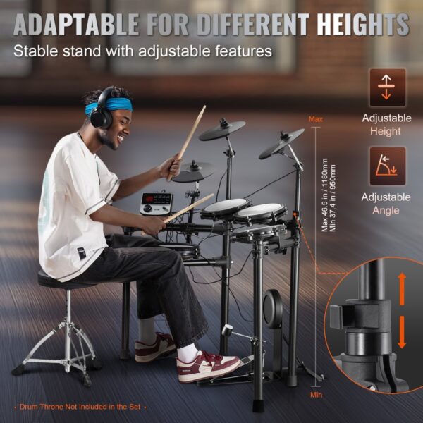 VEVOR Electric Drum Set Electronic Drum Kit 480 Sounds for Beginners & Adults