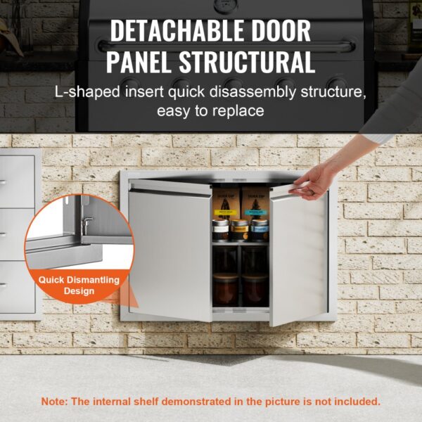 VEVOR bbq access door features a detachable panel with a quick dismantling design for easy replacement.