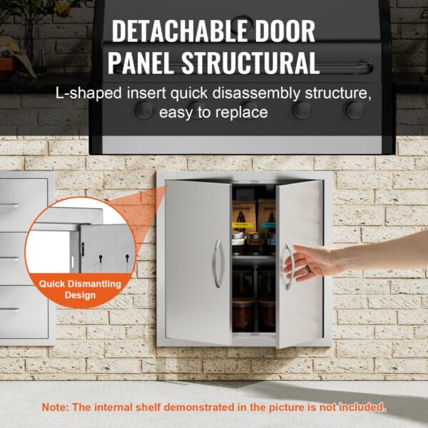 VEVOR bbq access door with detachable panel structure, easy disassembly for quick replacement.