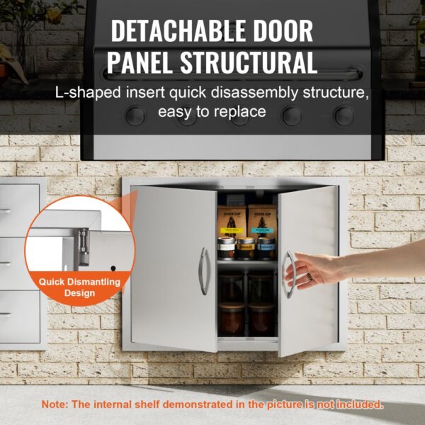 VEVOR bbq access door with detachable panel, quick dismantling design for easy replacement.