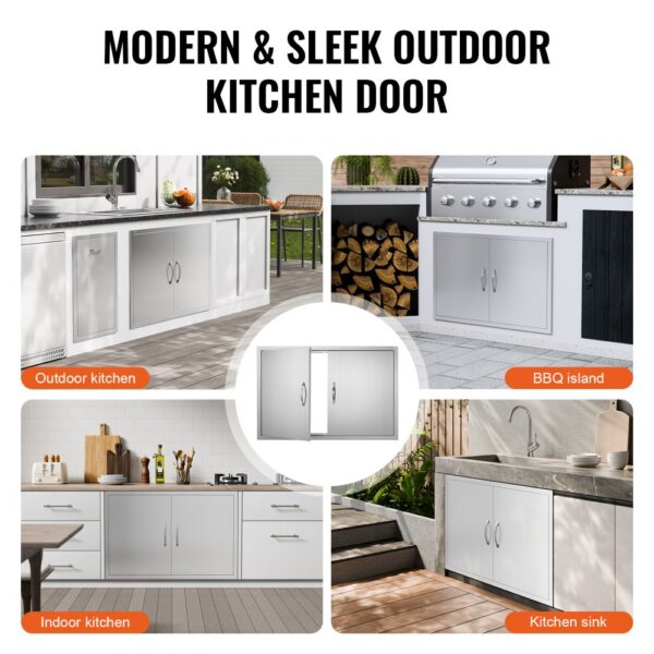 VEVOR 990x660 mm BBQ Island Access Door Outdoor Kitchen Door Stainless Steel