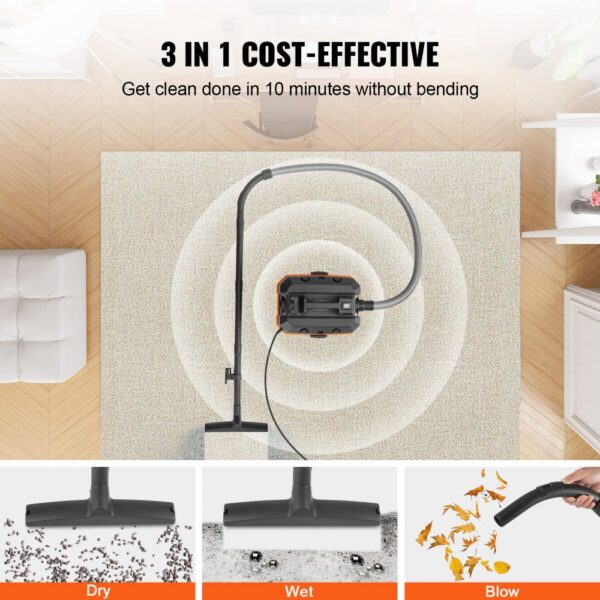 VEVOR Wet/Dry Shop Vacuum Vac 15L 5 Peak HP w/ Nozzle Rich Attachments Black
