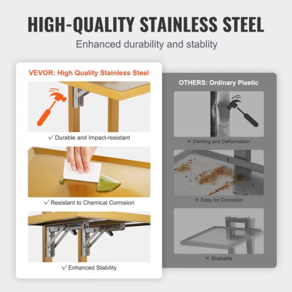 VEVOR 2 Tiers Stainless Steel Lab Carts with 2 Trays & 4 Silent Wheels Golden