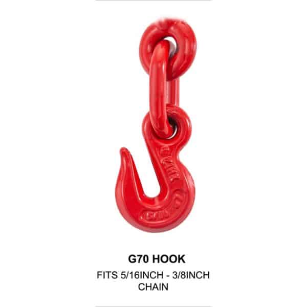 red g70 hook for 5/16inch to 3/8inch chain, suitable for VEVOR ratchet chain binder.