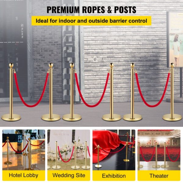 VEVOR velvet ropes for premium barrier control in hotels, weddings, exhibitions, theaters.