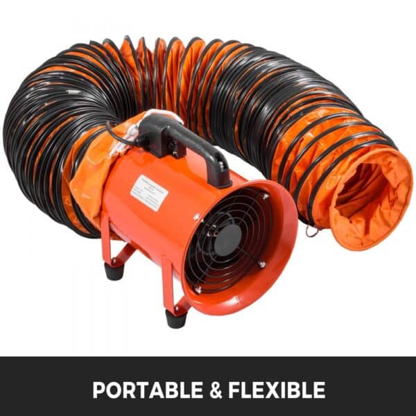 VEVOR hvac ducting hose, portable and flexible in orange and black design.