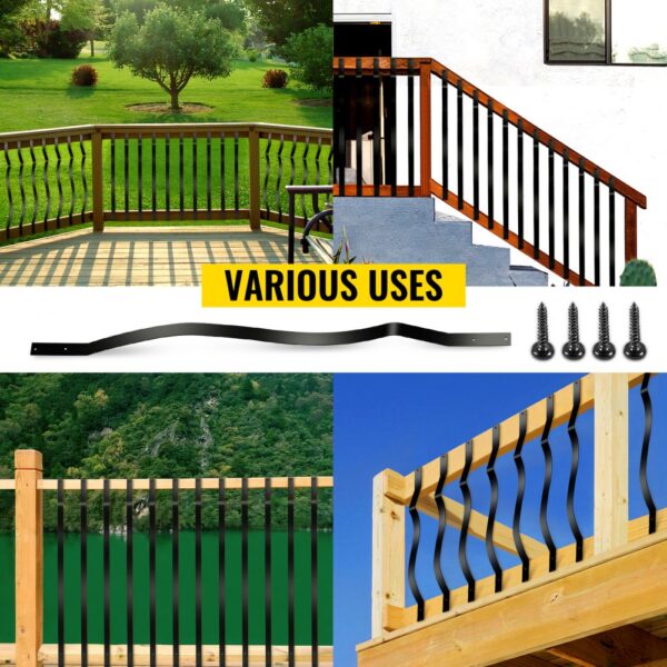 VEVOR Deck Balusters Metal Deck Spindles 51 Pack 32.25inch Iron Stair Railing