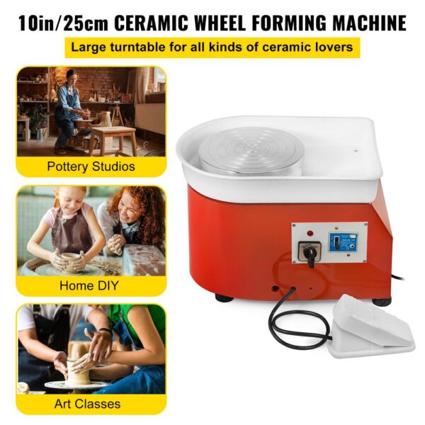 VEVOR Electric Pottery Wheel Ceramic Machine 25cm Pottery Wheel Machine 280W Pottery DIY Kit with Shaping Tool Kit for Ceramic Work Ceramics Clay