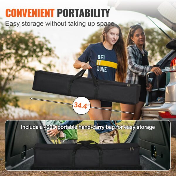 VEVOR projector screen in a 34.4" portable hand-carry bag for easy storage and convenient portability.