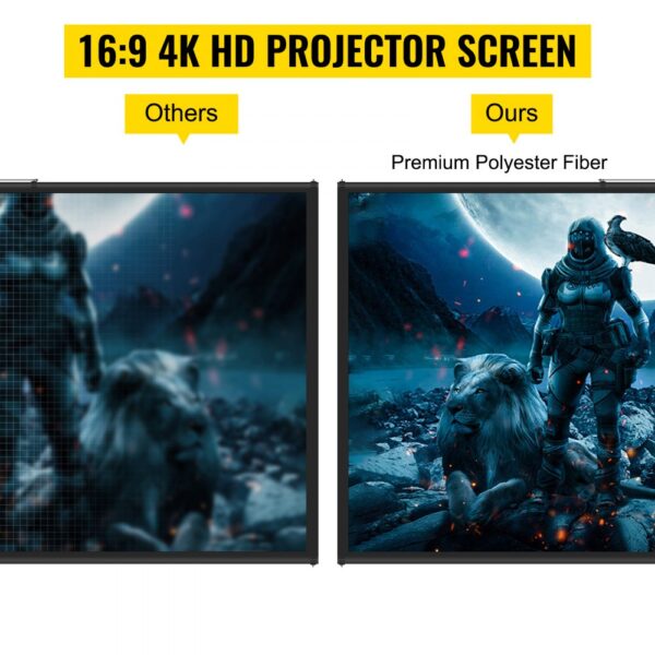 VEVOR projector screen comparison with crisp image quality and enhanced clarity.