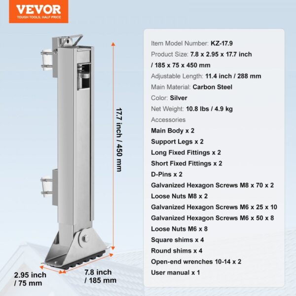 VEVOR Ladder Levler 11.4 inch Expansion Length Leveling Tool Quick Release