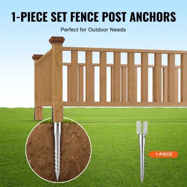 1-piece set fence post anchors, VEVOR no dig ground anchor, perfect for outdoor needs.