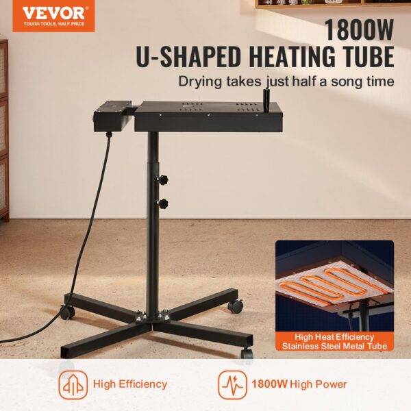 VEVOR Flash Dryer for Screen Printing 16x16 inch Silk Screen Dryer Temp Control