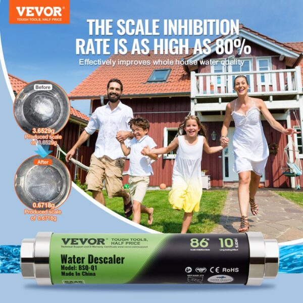 VEVOR Whole House Salt Free Descaler Physical Scale Descaler System SAAS Alloy