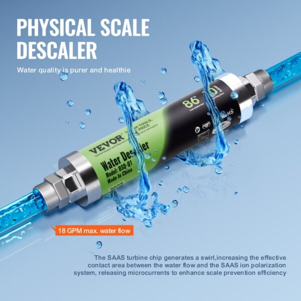 VEVOR Whole House Salt Free Descaler Physical Scale Descaler System SAAS Alloy