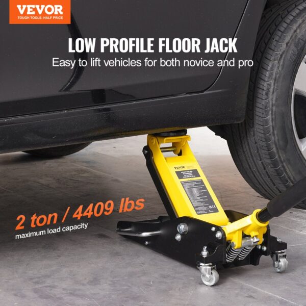 VEVOR Low Profile Floor Jack 2 Ton Heavy Duty Dual Piston Rapid Pump