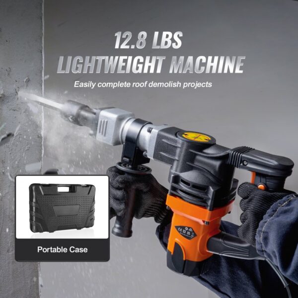 VEVOR Demolition Jack Hammer Concrete Breaker 1600W Electric Hammer 2 Chisel Bit