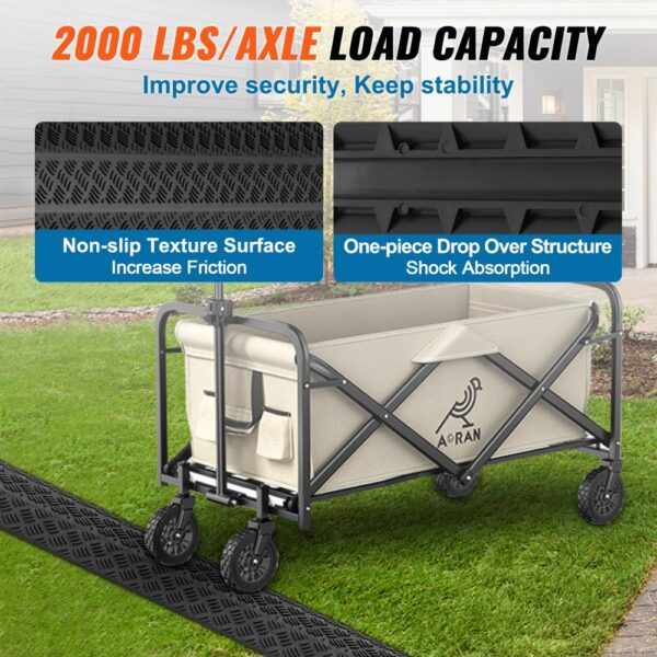 VEVOR speed bump with non-slip texture surface, ideal for 2000 lbs/axle load capacity and shock absorption.