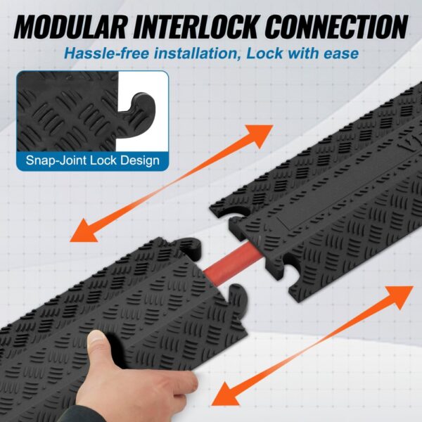 VEVOR speed bump with snap-joint lock design for modular interlock connection and hassle-free installation.