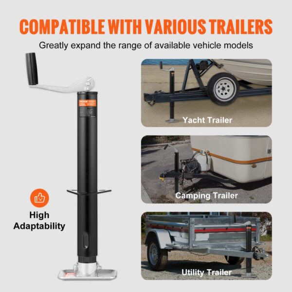 VEVOR Trailer Jack, Trailer Tongue Jack A-frame Bolt on Weight Capacity 2000 lb, Trailer Jack Stand with Handle for lifting RV Trailer, Horse Trailer, Utility Trailer, Yacht Trailer