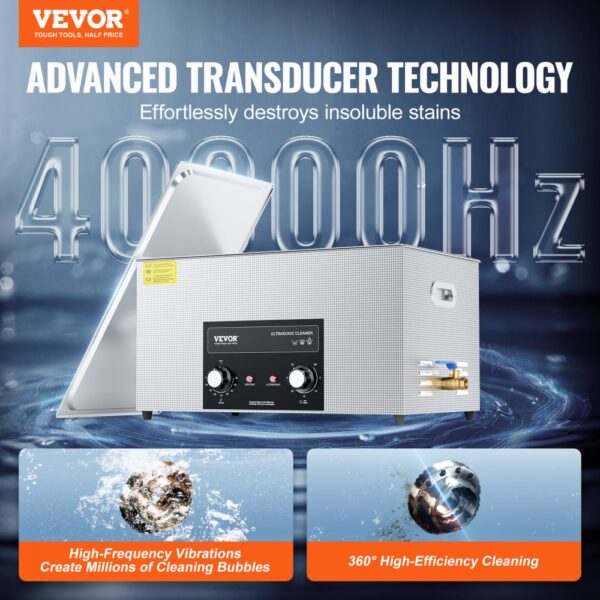 VEVOR 22L Ultrasonic Cleaner with Heater Timer & Basket Digital Sonic Machine