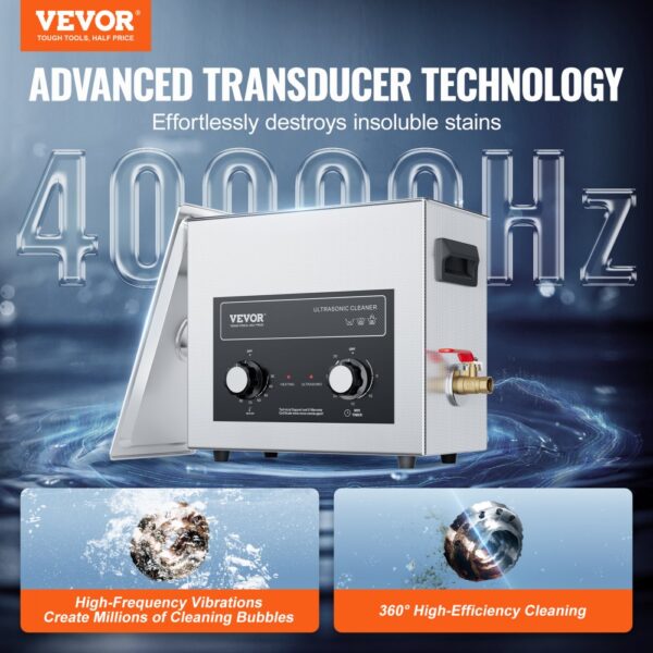 VEVOR 6L Ultrasonic Cleaner with Heater Timer & Basket Digital Sonic Machine