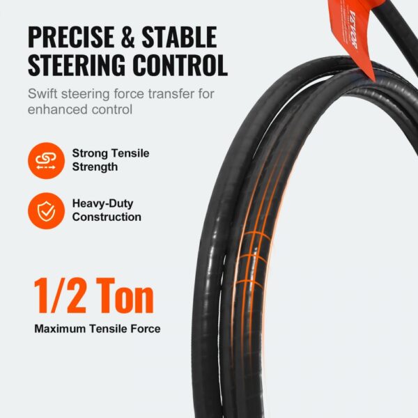 VEVOR boat steering cable with strong tensile strength and heavy-duty construction for precise control.