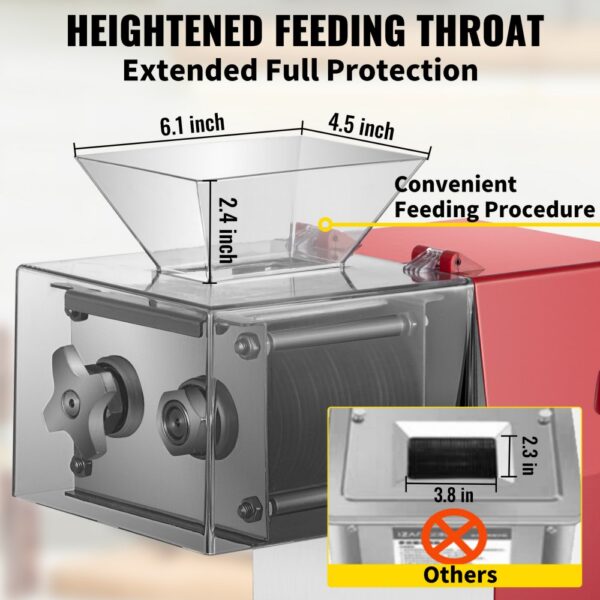 VEVOR Commercial Meat Cutting Machine, 551 Lbs/H 850W Meat Shredding Machine, 3.5mm Blade Electric Meat Cutter, Stainless Steel Restaurant Food Cutter, for Kitchen Supermarket Lamb Beef Chicken, Red