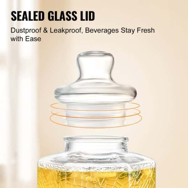 VEVOR beverage dispenser with sealed glass lid, leakproof and dustproof, keeps beverages fresh.