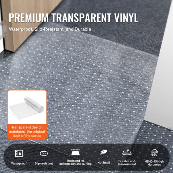 transparent VEVOR carpet protector for hd40-45 high hardness, waterproof, slip-resistant, and durable.