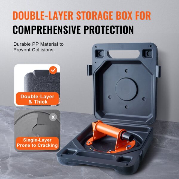 VEVOR glass suction cup in a durable double-layer storage box for comprehensive protection.