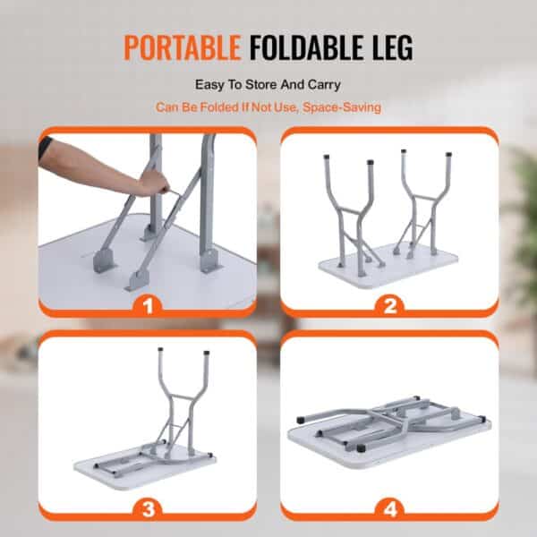 portable foldable leg for VEVOR pet grooming table; easy to store and space-saving.