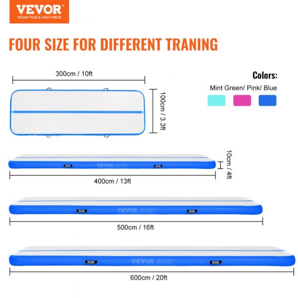 VEVOR 16FT Air Track Inflatable Training Tumbling Gymnastics Gym Mat with Pump