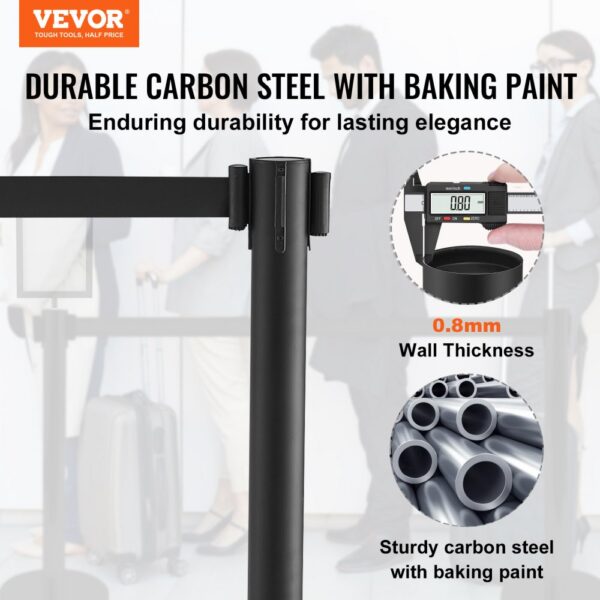 VEVOR durable carbon steel post with 0.8mm wall thickness and baking paint finish.