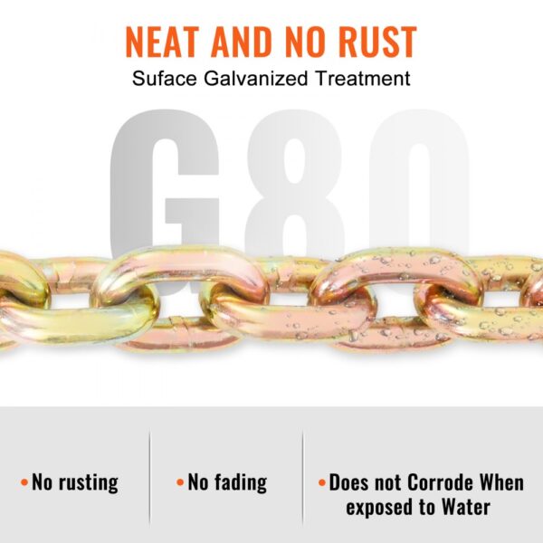 VEVOR transport binder chain, g80 galvanized, rust-resistant, durable, no fading, water-proof.