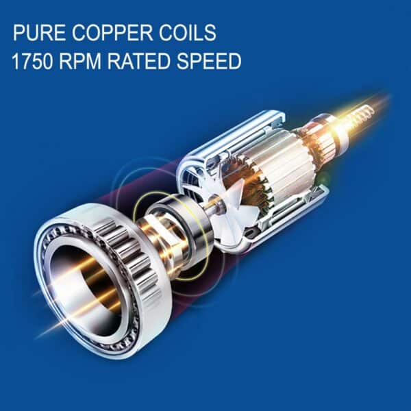 VEVOR dc motor with pure copper coils and 1750 rpm rated speed.