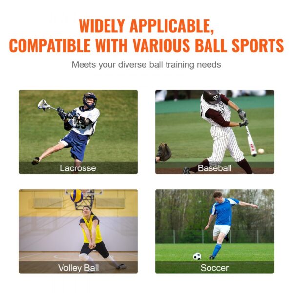 widely applicable VEVOR lacrosse rebounder for lacrosse, baseball, volleyball, and soccer training.