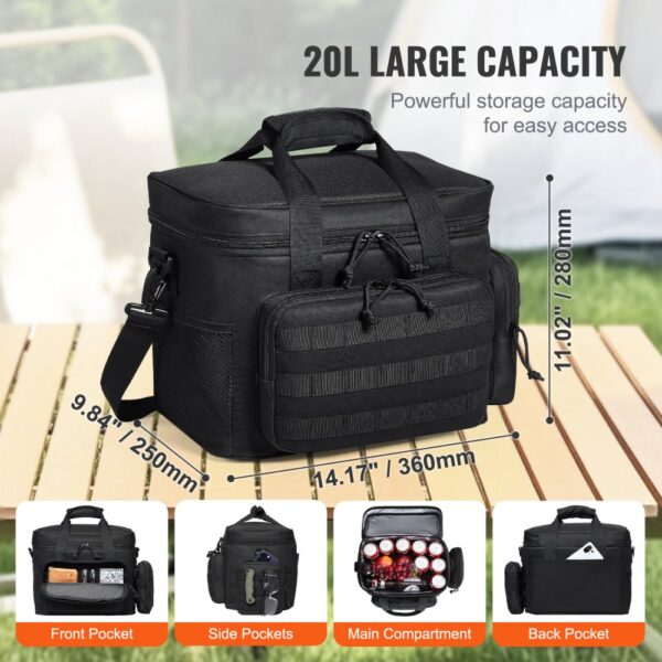 VEVOR Cooler Bag 20L Insulated Lunch Bag Molle Design & Removable Storage Bags