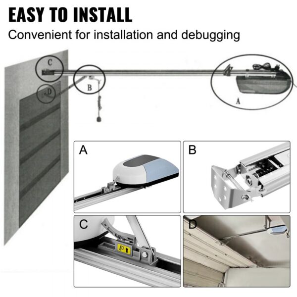 VEVOR Roller Door Opener 1000N Garage Door Opener Operator Full Kit 150W Remote Control Electric Automatic Gate Openers Sliding Gates Kit