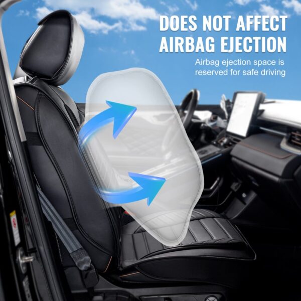 VEVOR seat covers allow safe airbag ejection in modern car interior, ensuring secure driving.