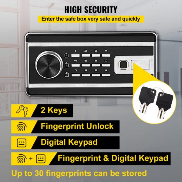 VEVOR fingerprint safe box - high security with digital keypad and 2 keys