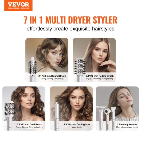 VEVOR Hair Dryer Brush 7-in-1 Professional Multi Styler for Drying Volumizing