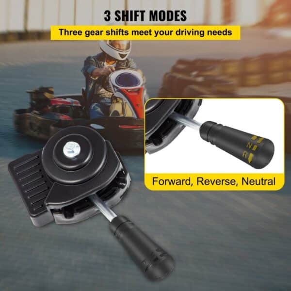 VEVOR go kart gearbox with 3 shift modes: forward, reverse, neutral.